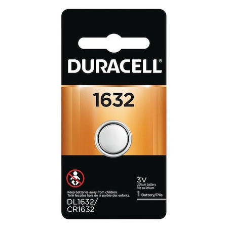 Duracell Duracell DL1632 Lithium Coin Battery - For Keyfob Transmitter - Coin Cell - 3 V DC - 1 Each DL1632BPK